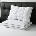 Bpc Luxury Goose Feather Down Pillows King Size, Gusseted Hotel Bed Pillows for Sleeping, 100% Organic Cotton Cover, Surround Polyester Fil…