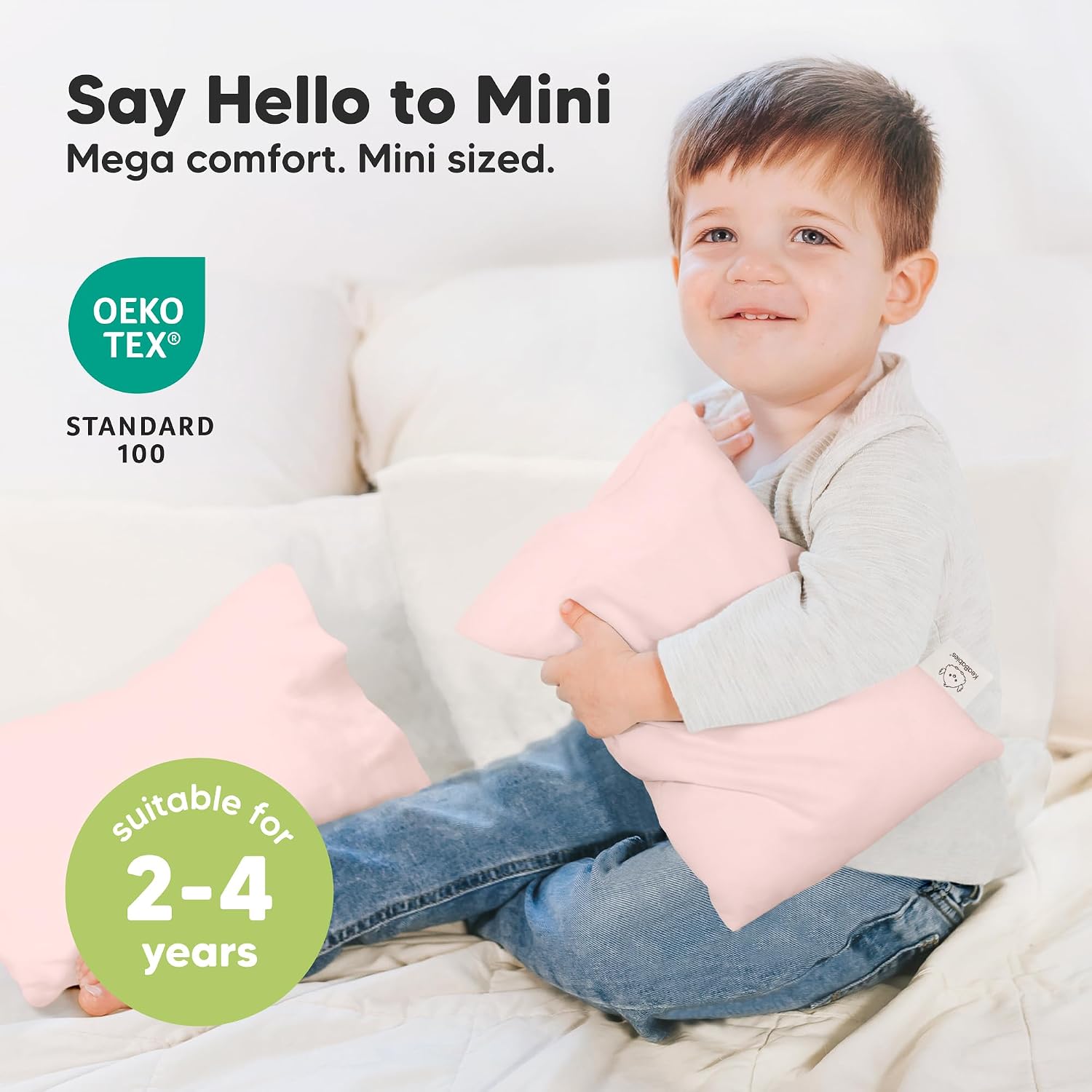 Mini Toddler Pillow with Pillowcase - 9x13 My Little Dreamy Travel Kids Pillow for Sleeping, Toddler Bed, Small, Tiny, Organic Cotton…