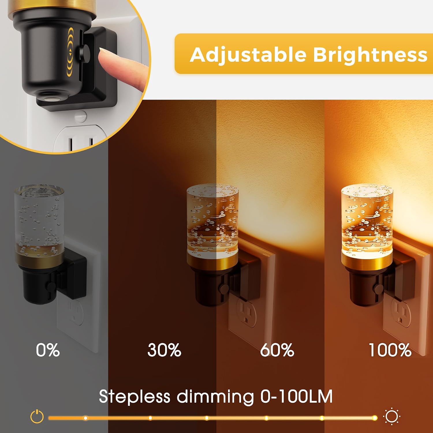 L LOHAS LED Night Light, Dimmable Night Lights Plug into Wall, 2 Pack Automatic Night Lights with Auto Light Sensor, Adjustable…