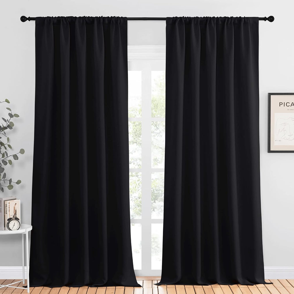 NICETOWN Black Out Window Curtains - Solid Home Decor Thermal Insulated Blackout Drapes/Draperies for Bedroom, Privacy Assured Window…