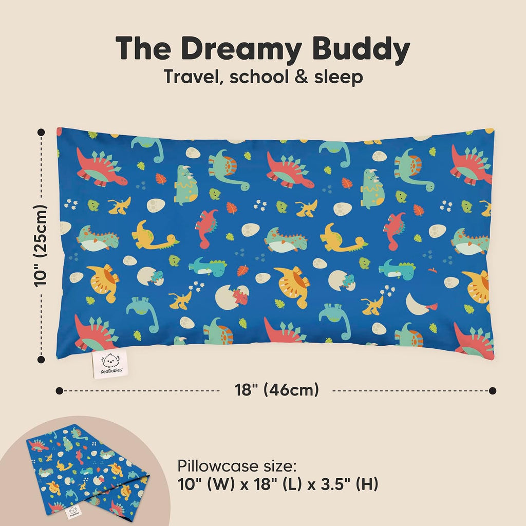 Toddler Pillow with Pillowcase - 10x18 My Little Dreamy Kids Travel Bed Pillows for Sleeping, Organic Cotton Small Pillowcase, Soft &…