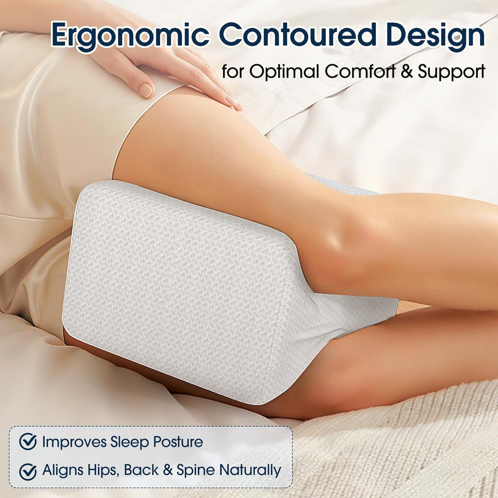 BlissTrends Memory Foam Knee Pillow, Knee Pillow for Side Sleepers, Leg Pillows for Sleeping Blood Circulation, Elevation Pillow for…