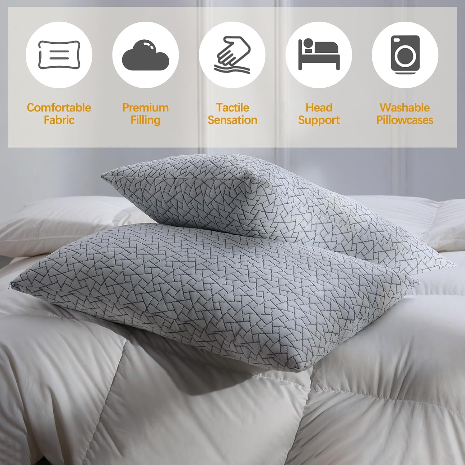 Frohaul Shredded Memory Foam Bed Pillows Adjustable Hotel Quality Pillows for Side, Back and Stomach Sleeper, Breathable Washable Cover, Oe…