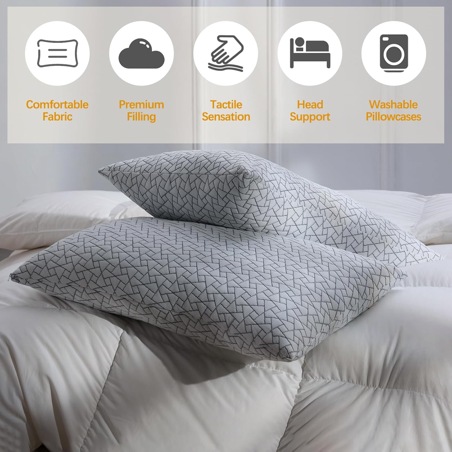 Frohaul Shredded Memory Foam Bed Pillows Adjustable Hotel Quality Pillows for Side, Back and Stomach Sleeper, Breathable Washable Cover, Oe…