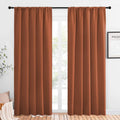 NICETOWN Blackout Curtains and Drapes - Thermal Insulated Solid Rod Pocket Blackout Draperies/Panels (Burnt Orange, 1 Pair, 52 by 84 inches)