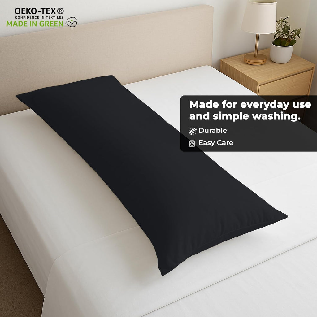 Royalelinens ROYALE LINENS Body Pillow Cover - Double Brushed 1800 Microfiber - 20"x54" with Hidden Zipper Closure - Wrinkle & Fade Resista…
