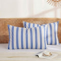 Merryword Blue and White Striped Pillowcases, Standard Size Pillowcases, 100% Cotton Pillow Cases, Soft Breathable Wide Stripes Pillow Cove…