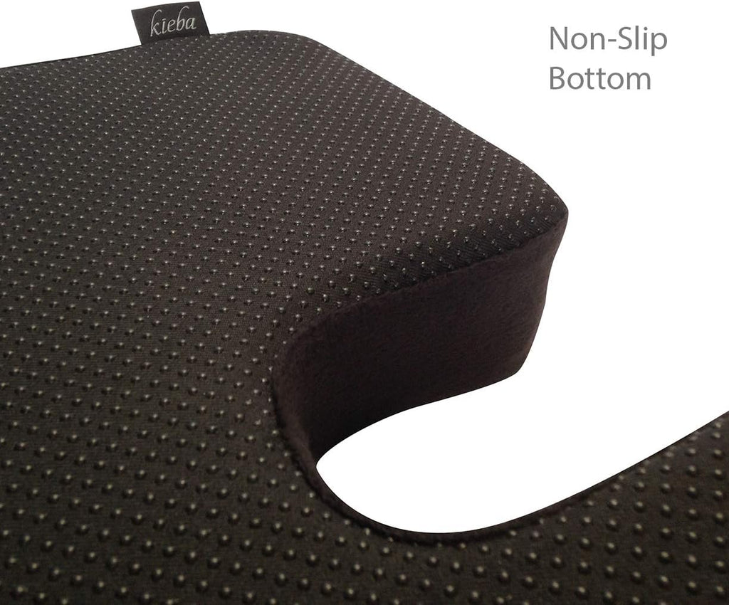Kieba Coccyx Seat Cushion, Gel Memory Foam Large Orthopedic Tailbone Pillow for Sciatica, Back, and Tailbone Pain (Black) 1 Count Black