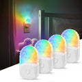 DORESshop Plug in Night Light, 8-Color RGB LED Nite Lights Plug into Wall, Nights Lights for Kids, 4Pack Color Changing Nightlight, Dusk…