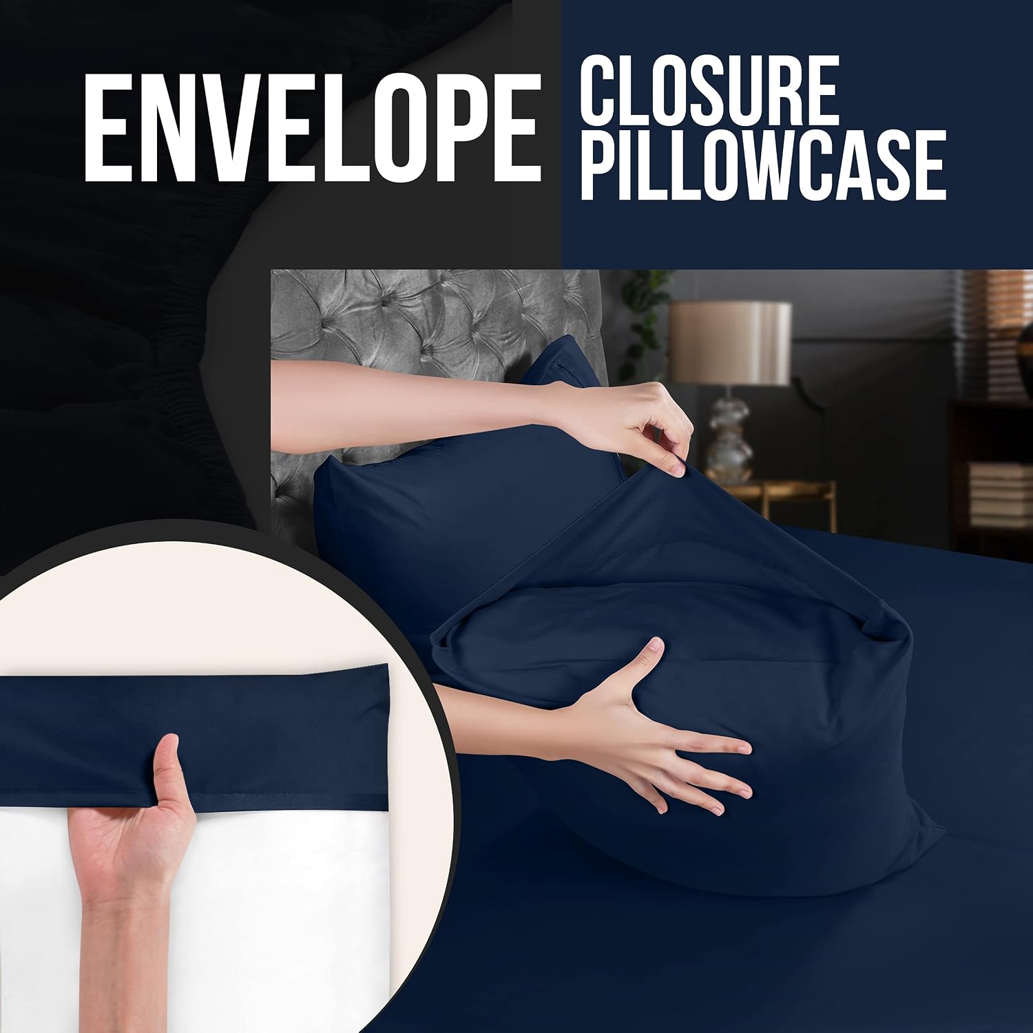 Utopiabedding Utopia Bedding King Standard Pillow Cases - 4 Pack - Envelope Closure - Soft Brushed Microfiber Fabric - Shrinkage and Fade R…
