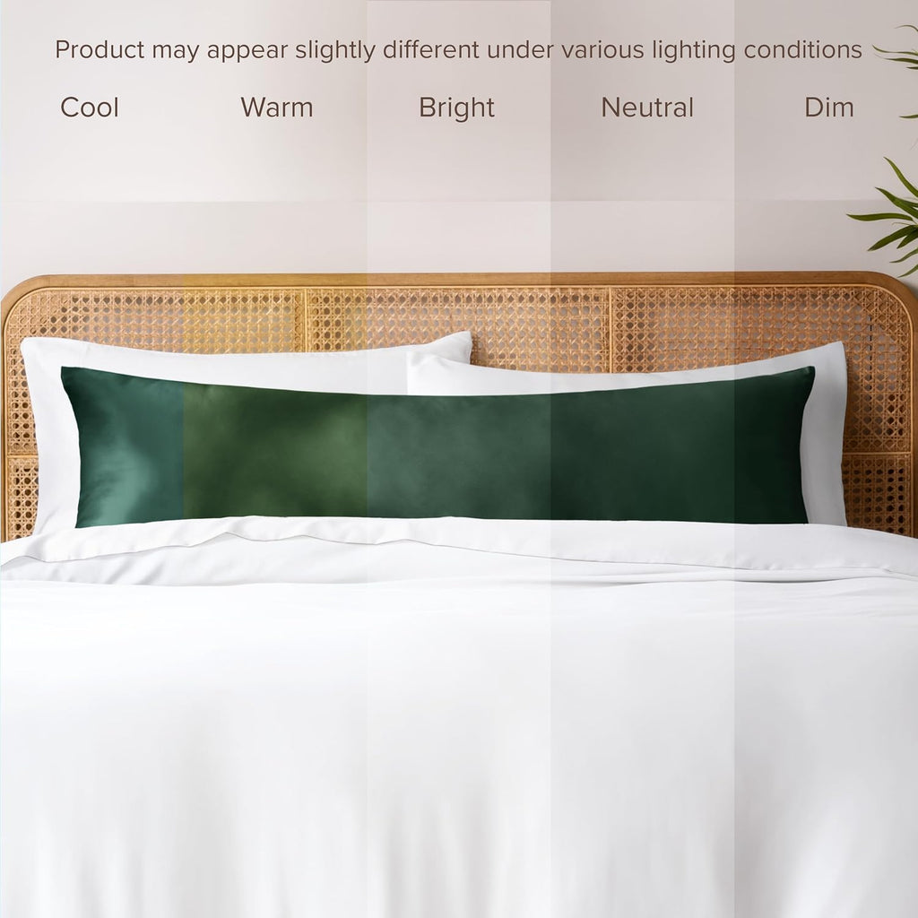 BareHome Bare Home 100% Rayon Made from Bamboo Luxury Body Size Cooling Pillowcase - Breathable - Easy Fit - Soft Bedding & Pillowcase (Bod…
