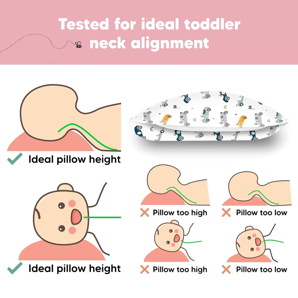 KeaBabies Toddler Pillow with Pillowcase, Jumbo 14X20 - Soft Organic Cotton Toddler Pillows for Sleeping - Machine Washable - Perfect for…