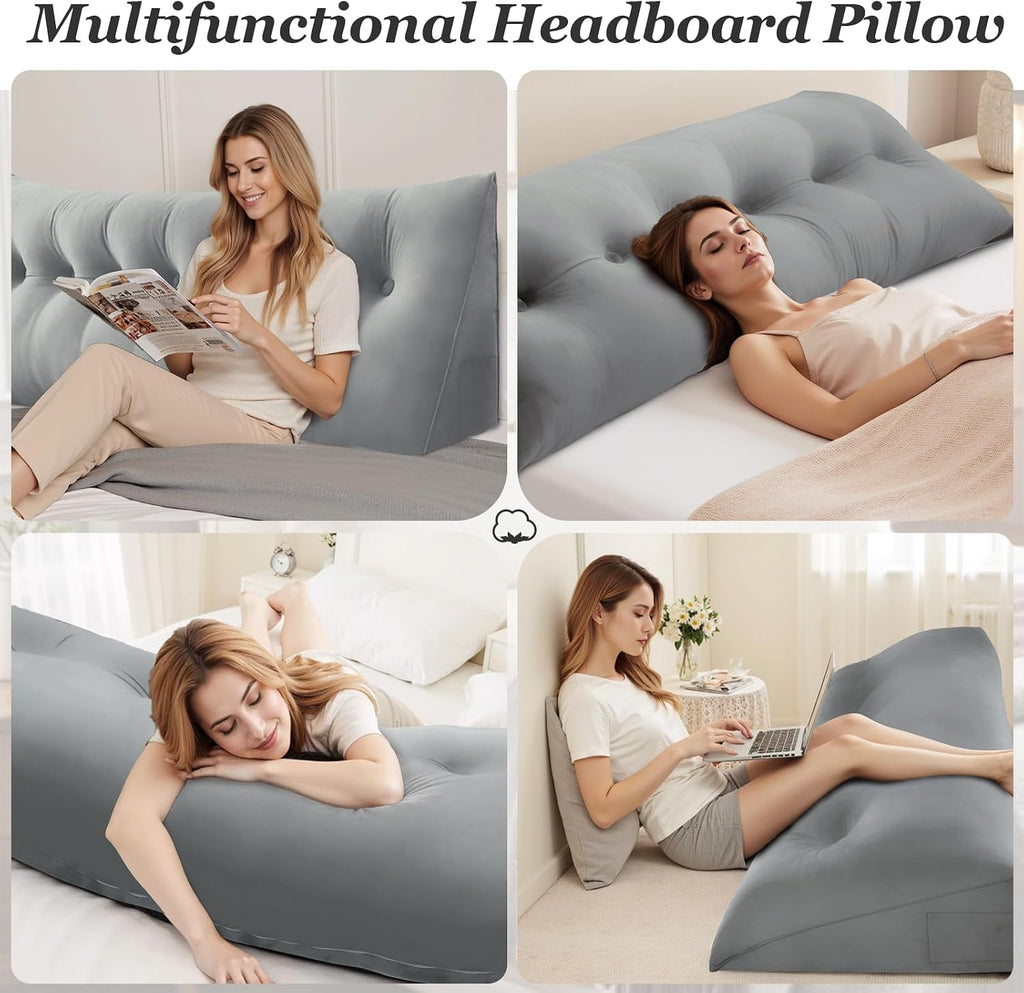 Headboard Pillow, Bed Wedge Pillow for Headboard, Headboards Wedge Pillow Queen, Bed Bolster Cushion Headboards with Removable…