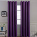 Yakamok Purple Blackout Curtains Room Darkening Thermal Insulated Grommet top Window Curtains for Living Room, 52 x 84 Inch, One Pair