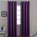 Yakamok Soft Room Darkening Grommet Window Drapes Thermal Insulated Light Blocking Blackout Curtains for Bedroom(52Wx96L, Purple,2 Panels)