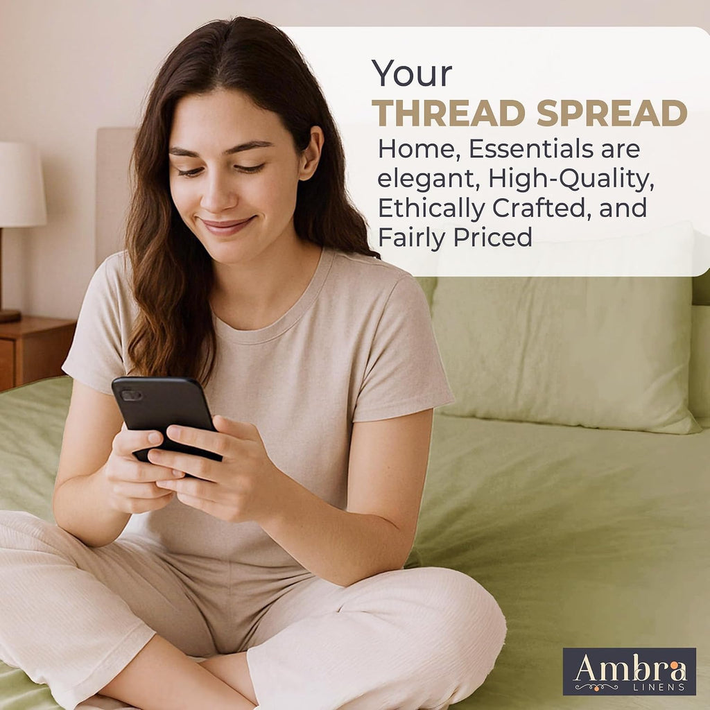 Ambra Linens 100% Organic Cotton Sheets King Size - 4 PC Organic King Size Sheets Set - Soft, Comfy, Breathable & Cooling - 16” Deep Pocket…