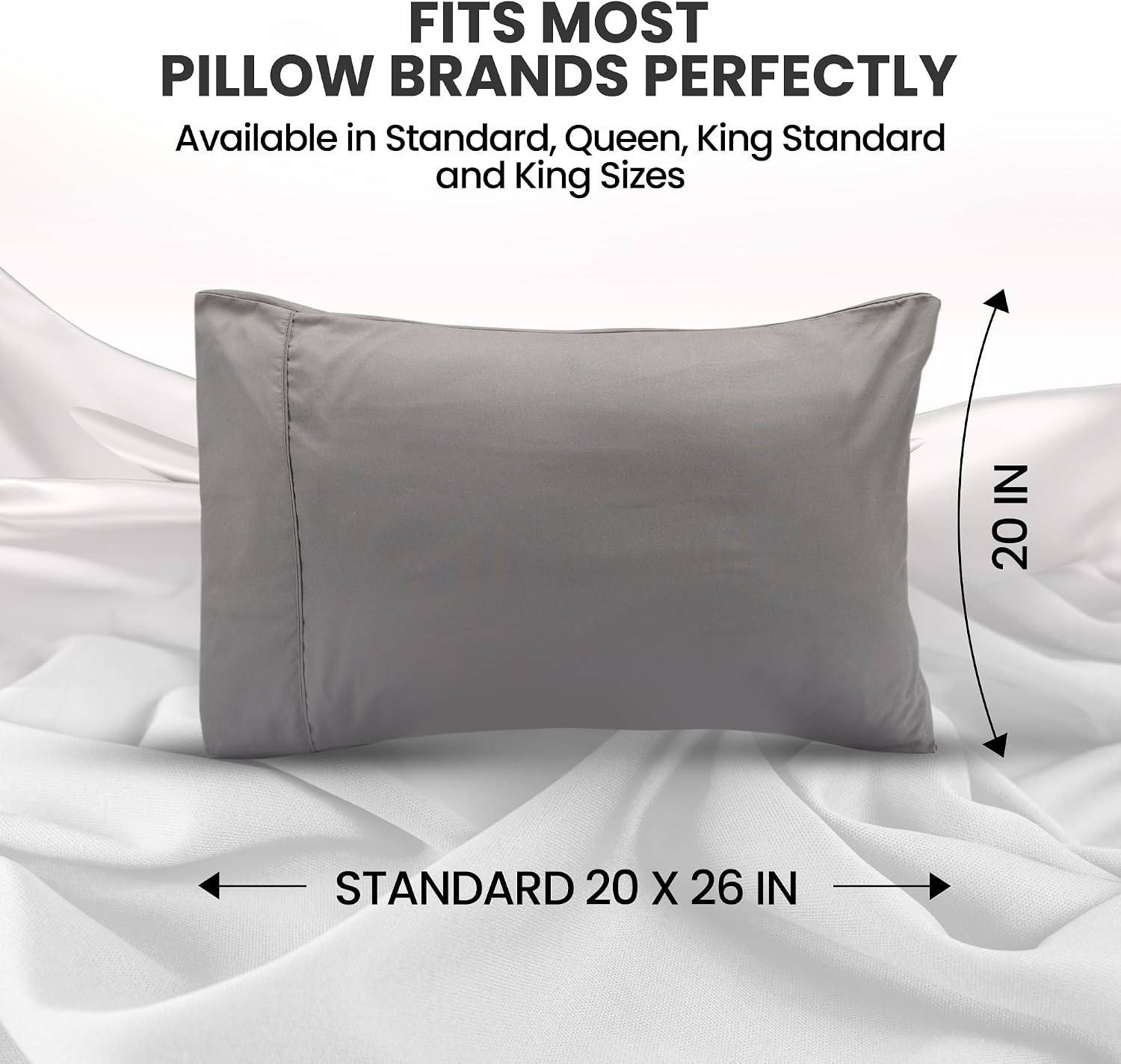 Utopiabedding Utopia Bedding Standard Pillow Cases - 2 Pack - Envelope Closure - Soft Brushed Microfiber Fabric - Shrinkage and Fade Resist…