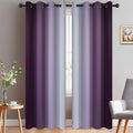 Yakamok Room Darkening Ombre Curtains 84 Inch Length, Purple and Greyish White Thermal Insulated Gradient Color Curtains, Light Blocking Gro…
