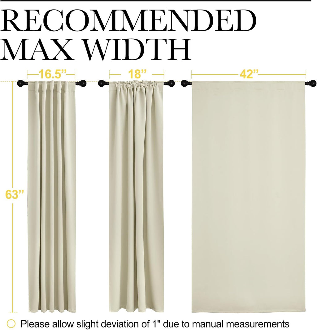 NICETOWN RV Curtains for Camper Windows - (Beige Color) 42x50 Inch, 2 Panels Set, Thermal Insulated Room Darkening Blackout…