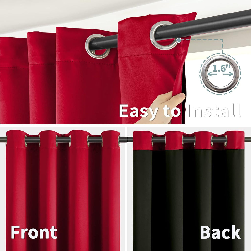 BGment Christmas 100% Blackout Curtains Thermal Insulated with Liner for Living Room Decoration - Grommet Double Layer Energy Saving Bedroo…