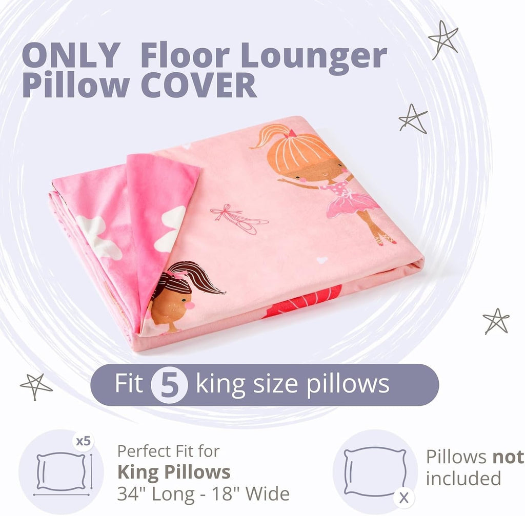 Butterfly Craze Floor Pillow Case - Transforms into Floor Bed & Sleep Mat - Ground Seating & Studio Apartment Essentials - Portable Guest…