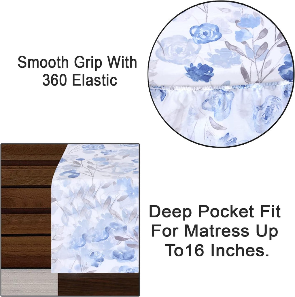 Ruvanti 100% Cotton Percale Sheets Full Size – Crisp Cooling Bed Sheets for Hot Sleepers, Deep Pocket 16”, Soft Breathable & Durable Hotel-…