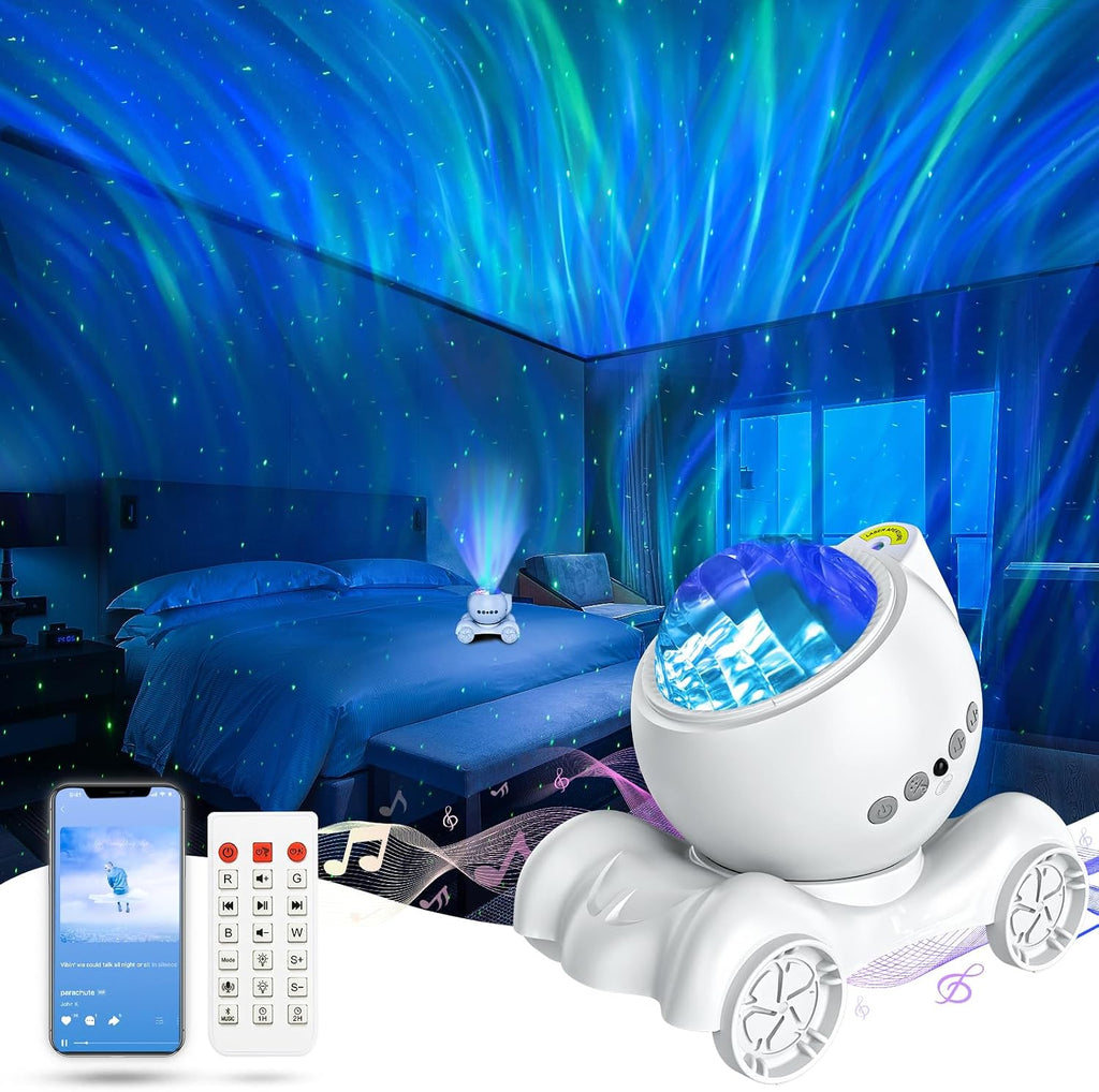 ENOKIK Northern Light Projector, Aurora Star Projector Built-in Bluetooth Speaker, White Noise Machine for Kids Adults, Galaxy Light for…