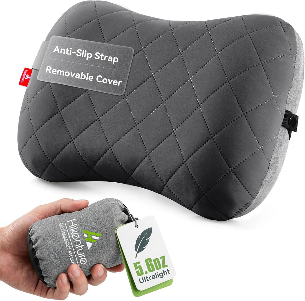 Hikentureoutdoor Hikenture Camping Pillow with Removable Cover - Ultralight Inflatable Pillow for Neck Lumbar Support - Upgrade Backpacking…
