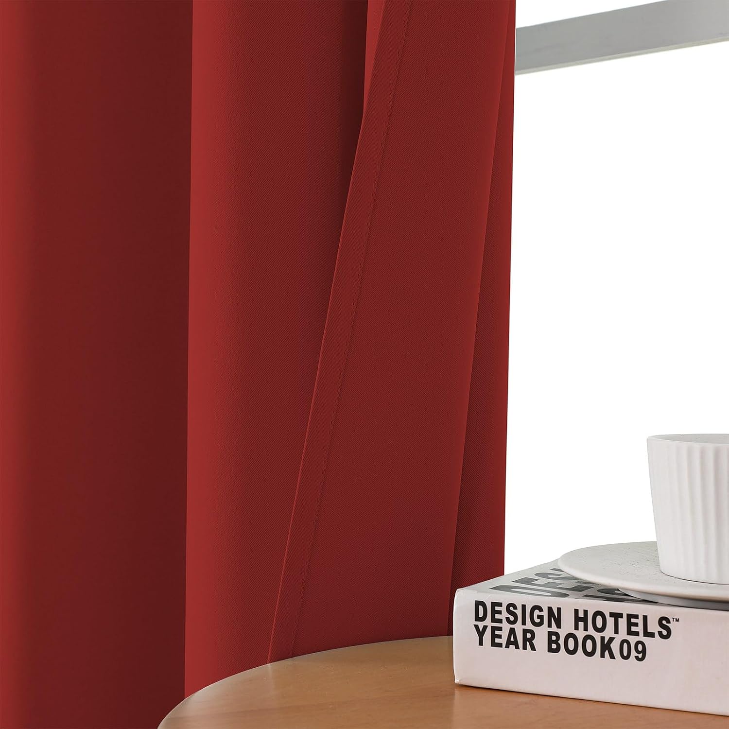 Cucraf Red Blackout Curtains 63 inch Length 2 Panels Set, Room Darkening Drapes for Living Room Bedroom, Thermal Insulated Light Blocking G…