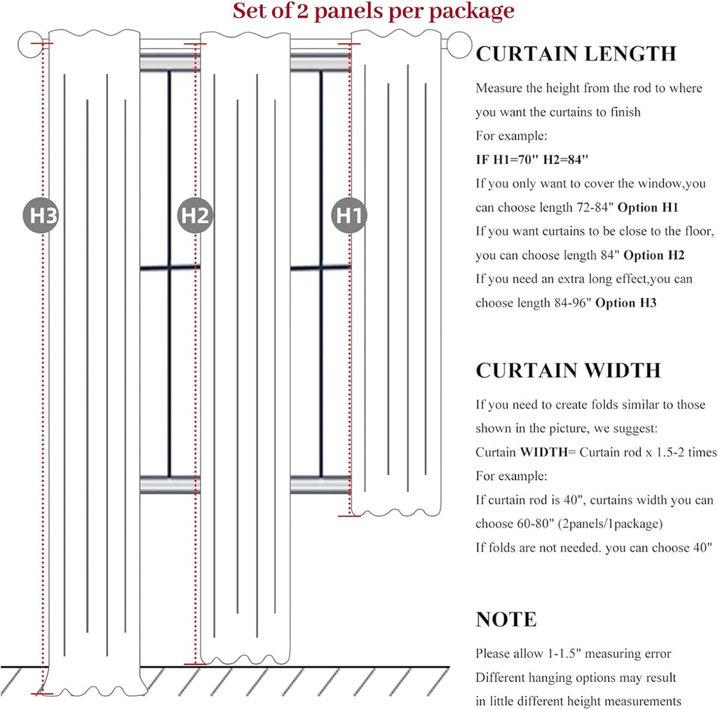 Qjmydeco Extra Wide 70 Inch Blackout Curtains 96 Inches Long for Living Room, Rustic Boho Room Darkening Textured Linen Pleated Dining Room…