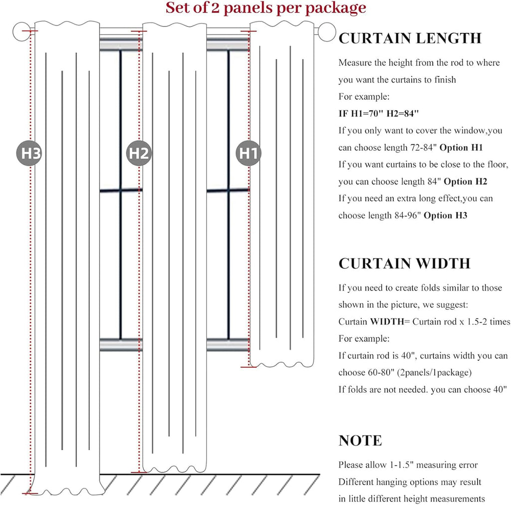 Qjmydeco Extra Wide 70 Inch Length Blackout Curtains & Drapes 108 Inches Long 2 Panels Set for Sliding Glass Doors, Modern Pleated Linen Ble…