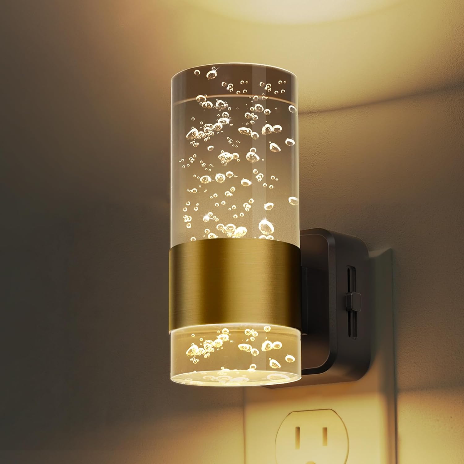 L LOHAS LED Night Lights Plug into Wall, Acrylic Night Light, Dimmable Nightlight with 0-100 LM Adjustable Brightness, 3000K Plug in Night…