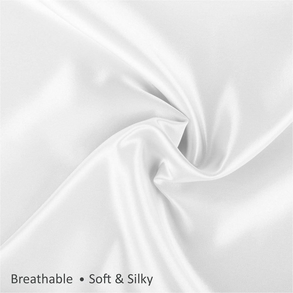 BLISSFORD Luxury Satin Pillowcase for Hair – Queen Satin Pillowcase with Zipper, White (1 per Pack)