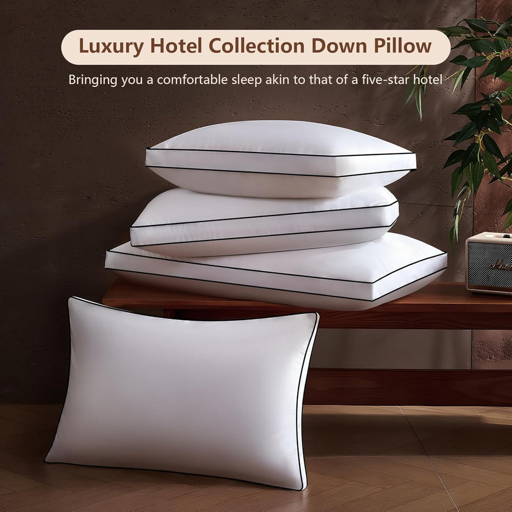 Sanivosily Feather Down Pillows King Size Set of 2 Pack, Luxury Hotel Collection Bed Pillows for Sleeping, Fluffy Soft Medium Firm Do…