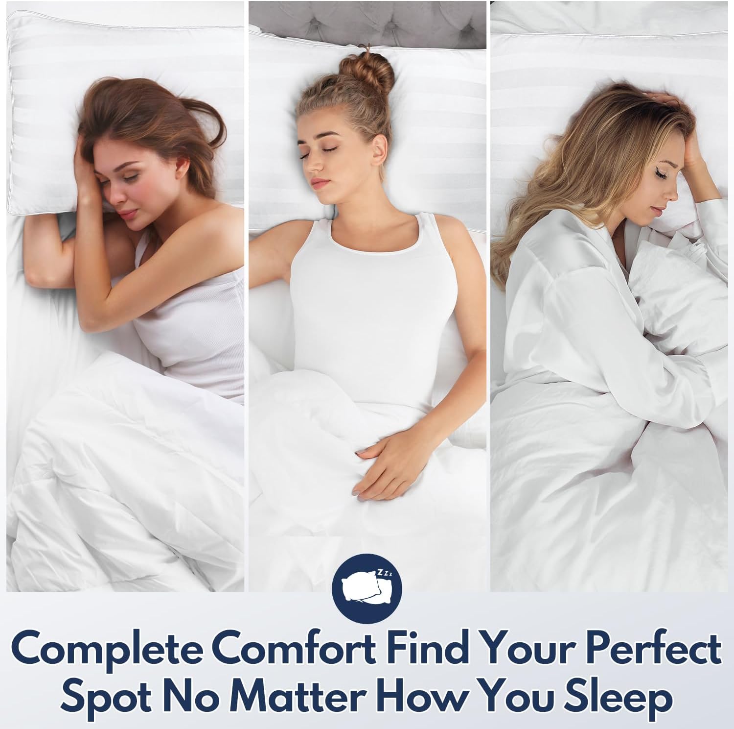 DIORIS Queen Pillows Set of 2 - Bed Pillows for Sleeping, Cooling Down Alternative Pillow, Medium Soft for Side Back Stomach Sleepers…