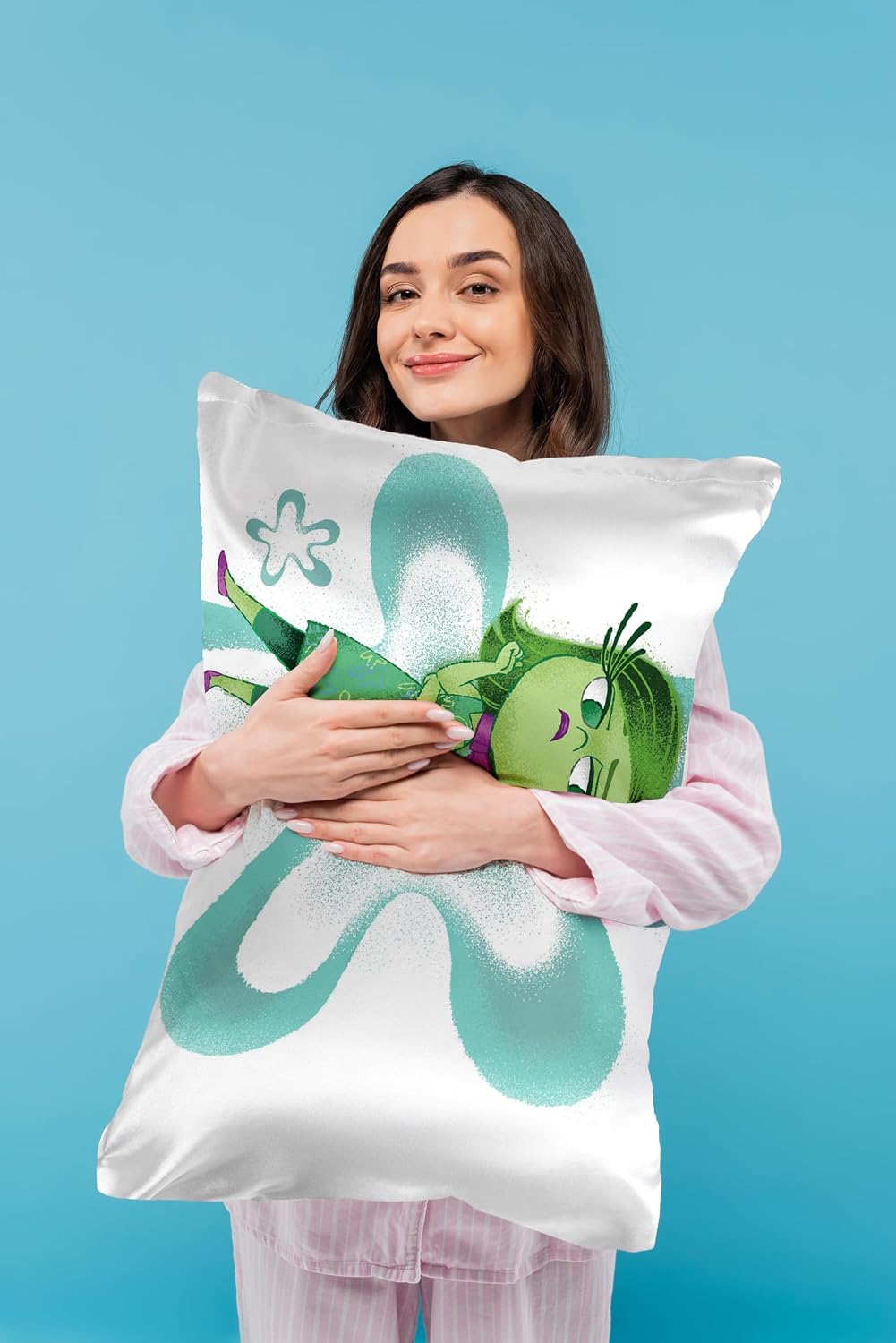 JayFranco Jay Franco Disney Pixar Inside Out Disgust Satin Pillowcase - Standard Size 20x30 Inch Silky Soft White Pillow Cover 30 inch White