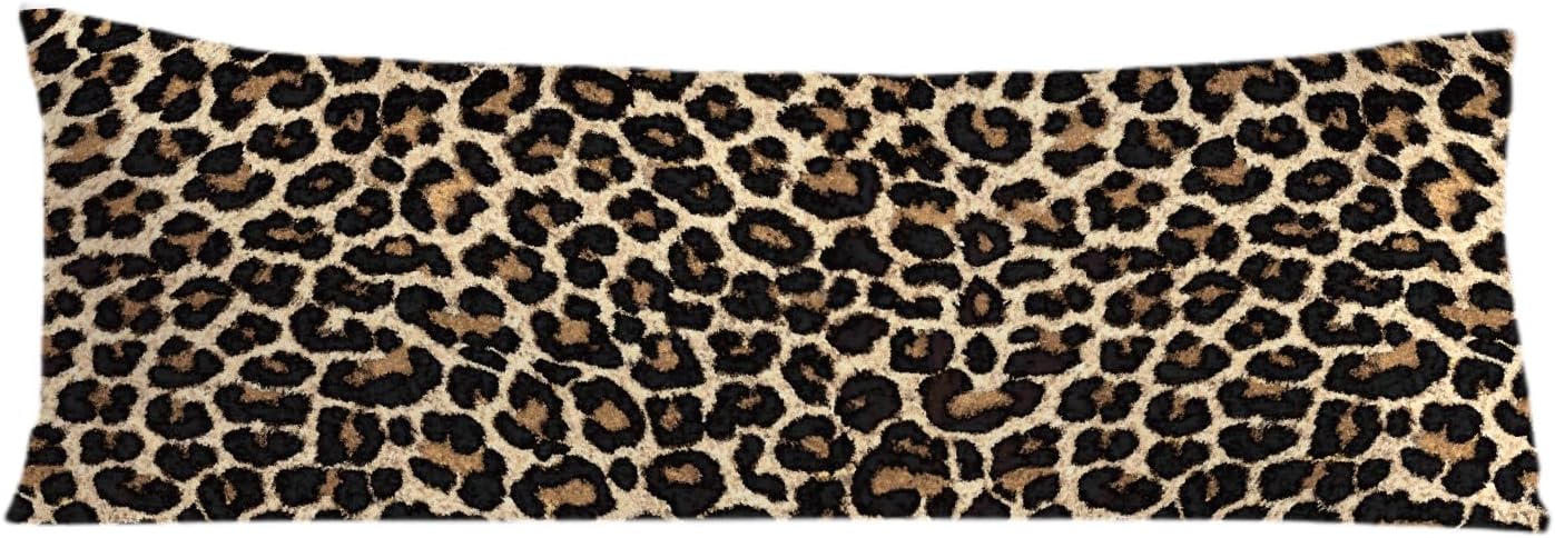 Leopard Print 20x54 Body Pillow Cover, Cheetah Print Room Decor, Trendy Girly Room Decor, Wildlife Animal Skin Theme Cheetah Decorative…
