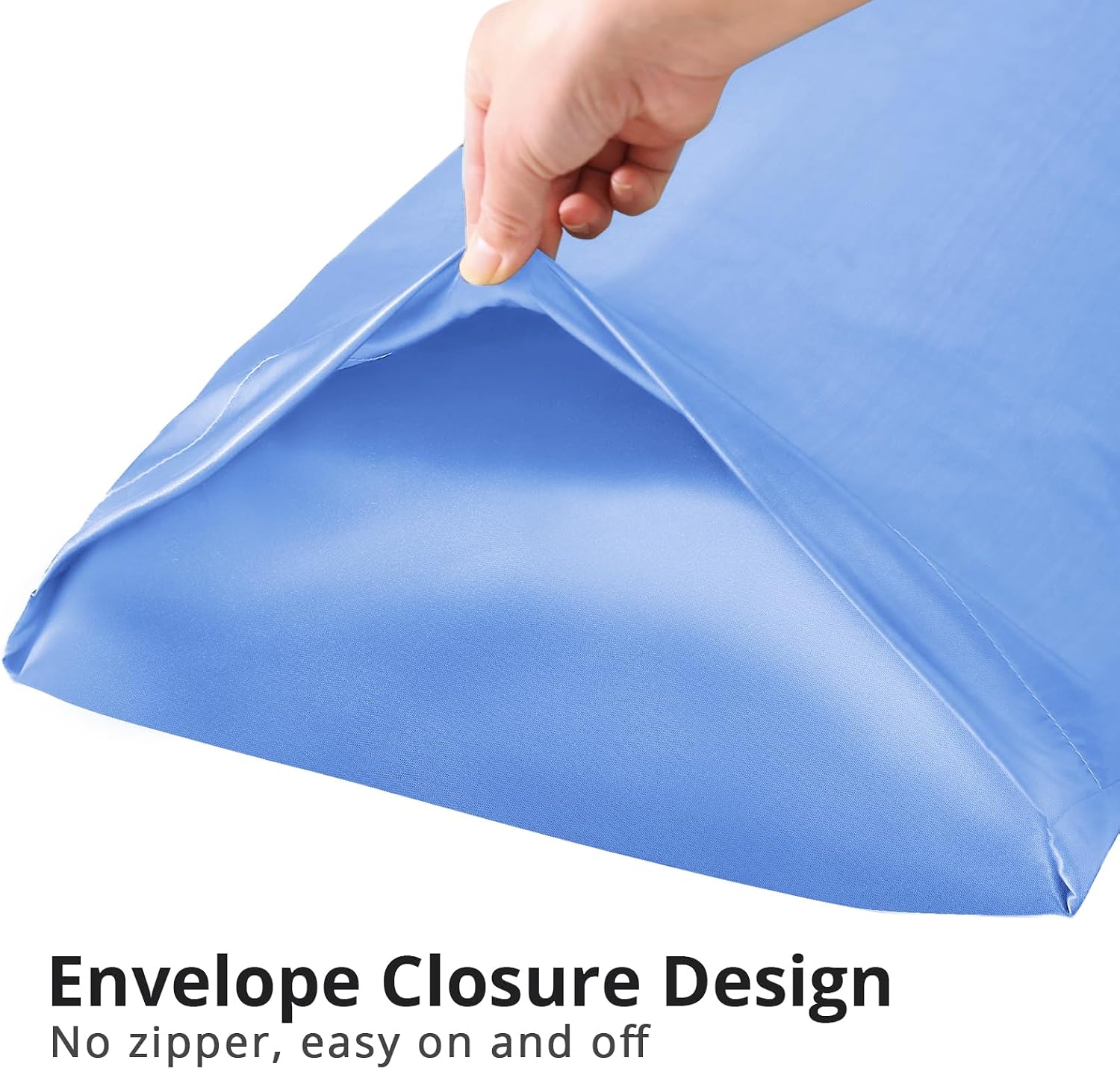 Huxmeyson Body Pillow with Satin Pillowcase, Body Pillow for Adults, Removable Cover, Light Blue (20"x54") 1 count Blue