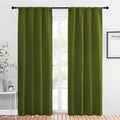 NICETOWN Christmas Decoration Blackout Curtain for Kitchen Window, Function Thermal Insulated Blackout Panels for Bedroom, 1 Pair, Olive…