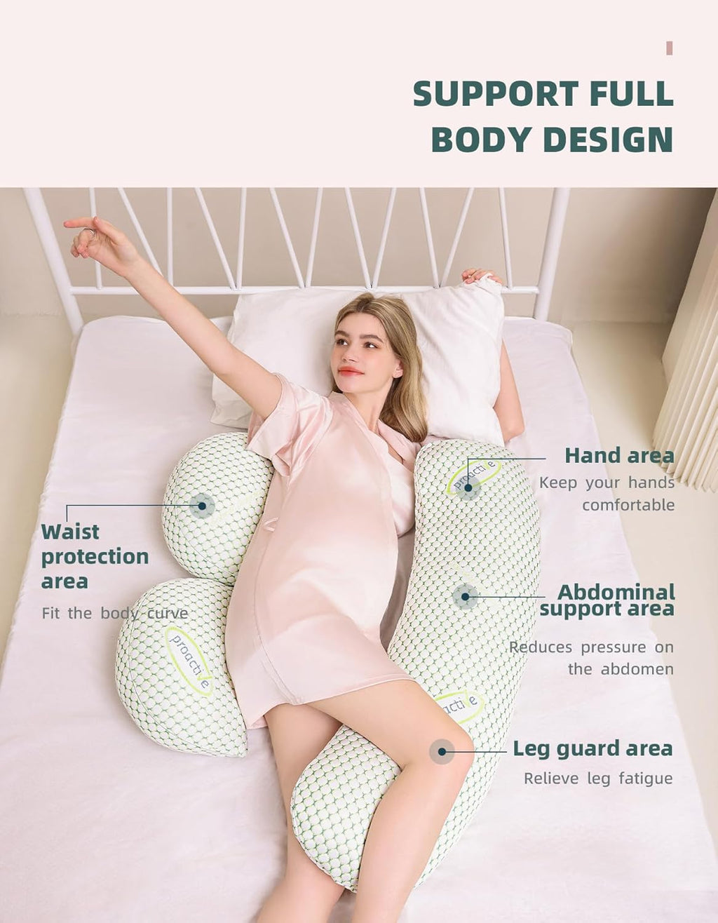 Oternal Pregnancy Pillow for Pregnant Women, Soft Pregnancy Body Pillow, Support for Back, Belly, Hips, Legs, Maternity Pillow with Detacha…
