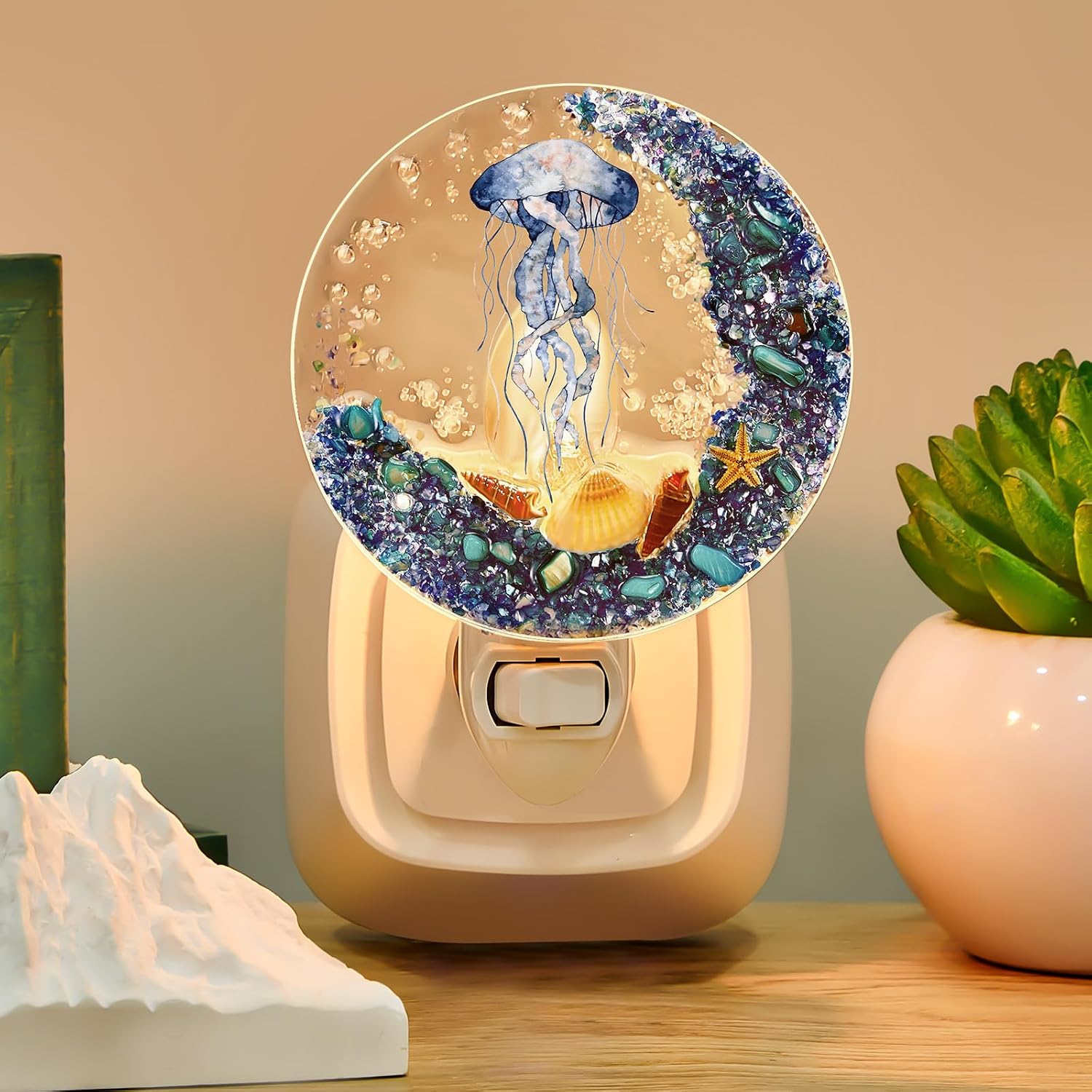 Hortsun Plug in Seashell Night Light Ocean Sea Animal Decorative Night Light Plug in Beach Lamps Vintage Ocean Lamps for Adult for Home…