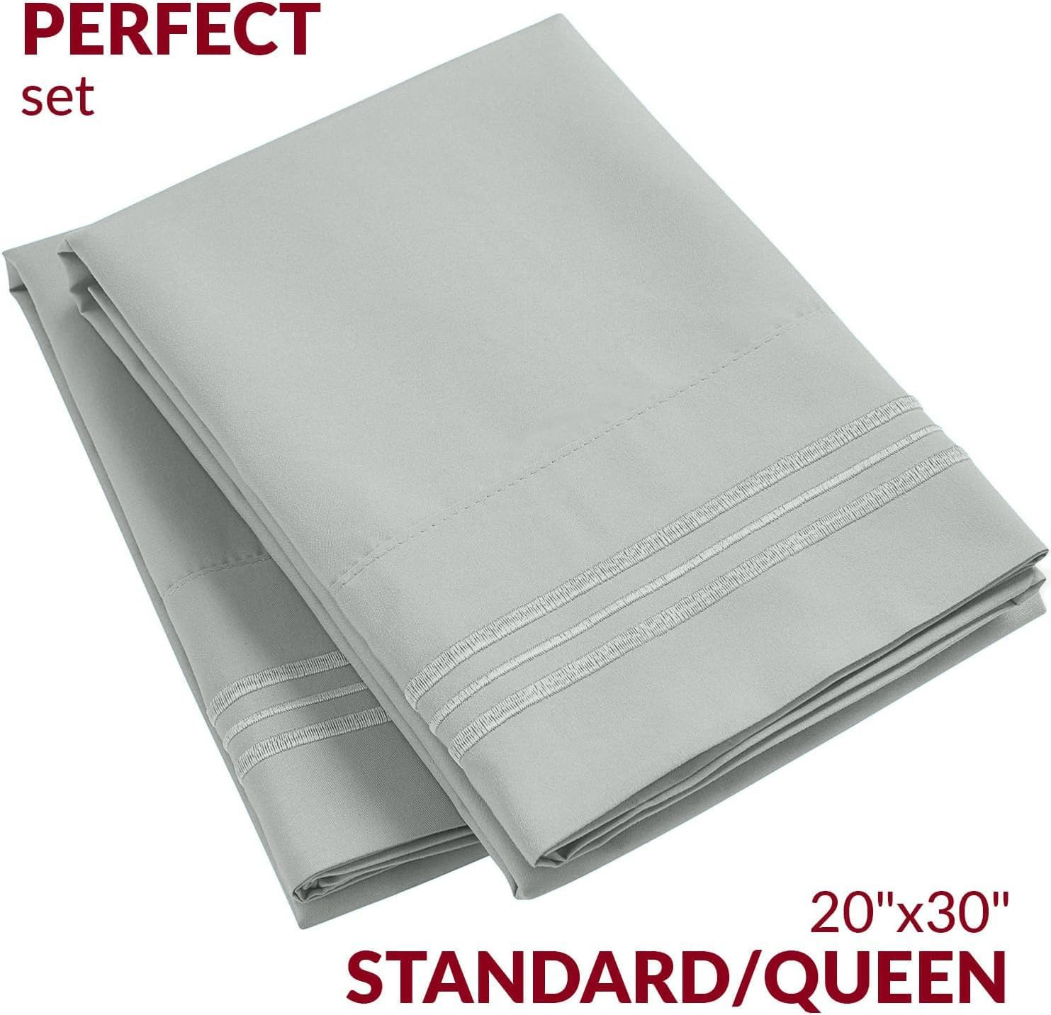 Mellanni Pillow Cases - Luxury, Extra Soft, Cooling Pillow Covers - 2 PC Iconic Collection Pillowcases - Envelope Closure (Standard/Queen 2…