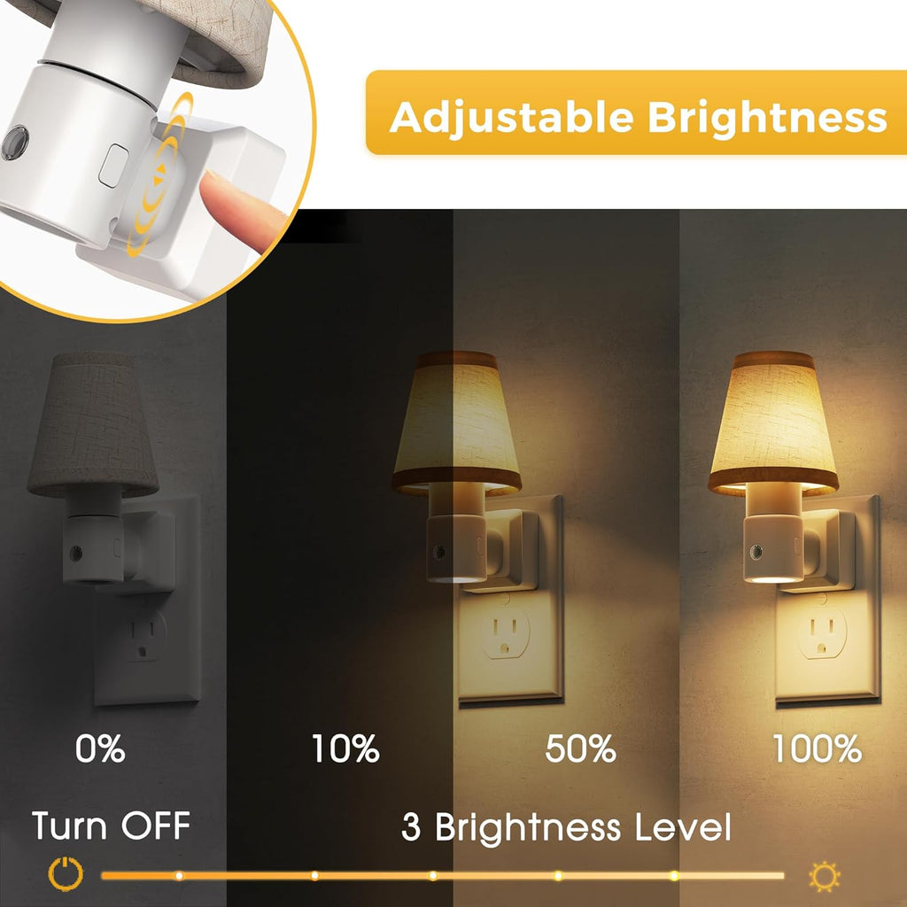 L LOHAS LED Night Lights Plug into Wall, Plug in Night Light Dimmable, Soft Warm Nightlight with Light Sensor, Rotatable Base, Vintage…