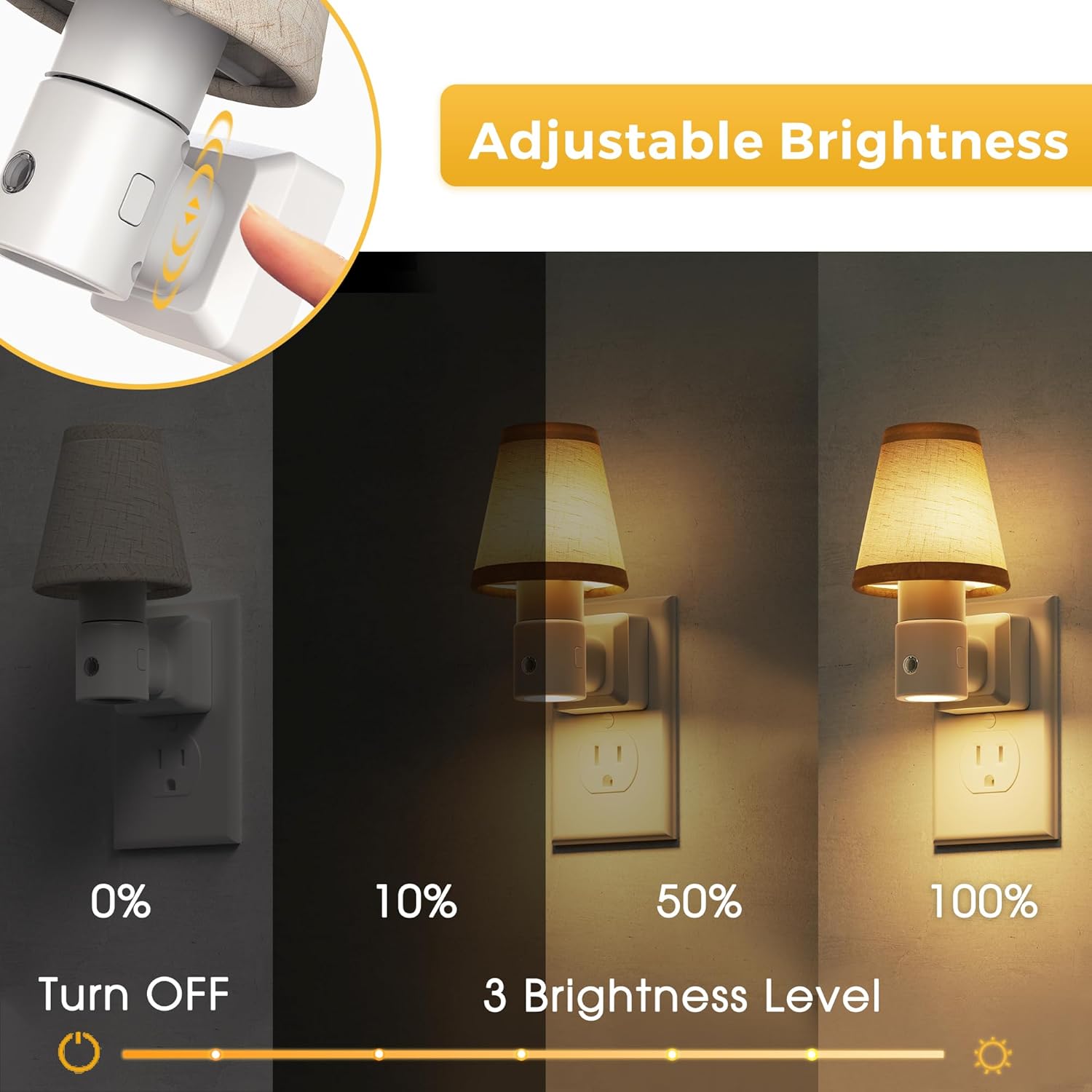 L LOHAS LED Night Lights Plug into Wall, Plug in Night Light Dimmable, Soft Warm Nightlight with Light Sensor, Rotatable Base, Vintage…