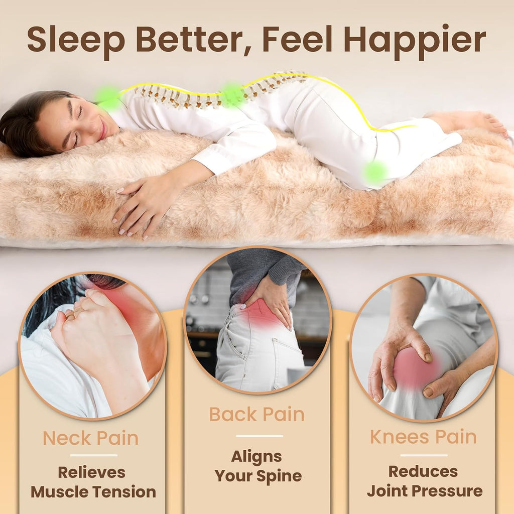 Zonli Fluffy Body Pillow for Adults, Fuzzy Faux Fur Body Pillow with Shredded Memory Foam, Adjustable Support for Side Sleepers, Pregnancy…