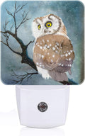 Winter Snow Cute Night Light, Plug Into Wall with Dusk to Dawn Light Sensors, Warm Nightlights for Bedroom, Bathroom, Hallway, Kitchen…