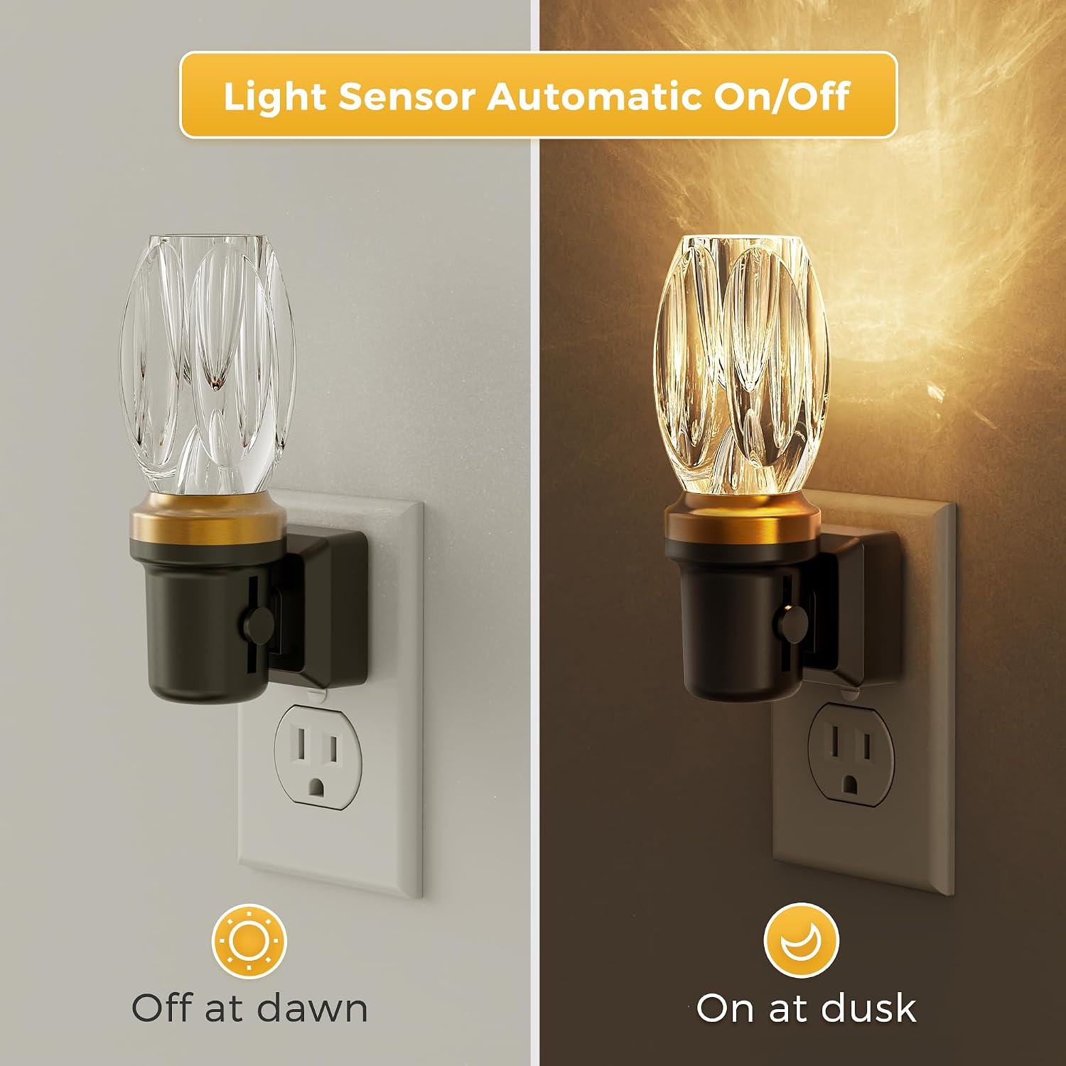 L LOHAS LED Night Light, Dimmable Night Lights Plug into Wall, Automatic Nightlights Plug in, Light Sensor, 3000K 100LM Adjustable…