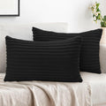 SimmoreHomeDecor Simmore Decorative Throw Pillow Covers 12x20 Set of 2, Soft Natural Plush Flannel Double-Sided Fluffy Lumbar Pillow Covers…