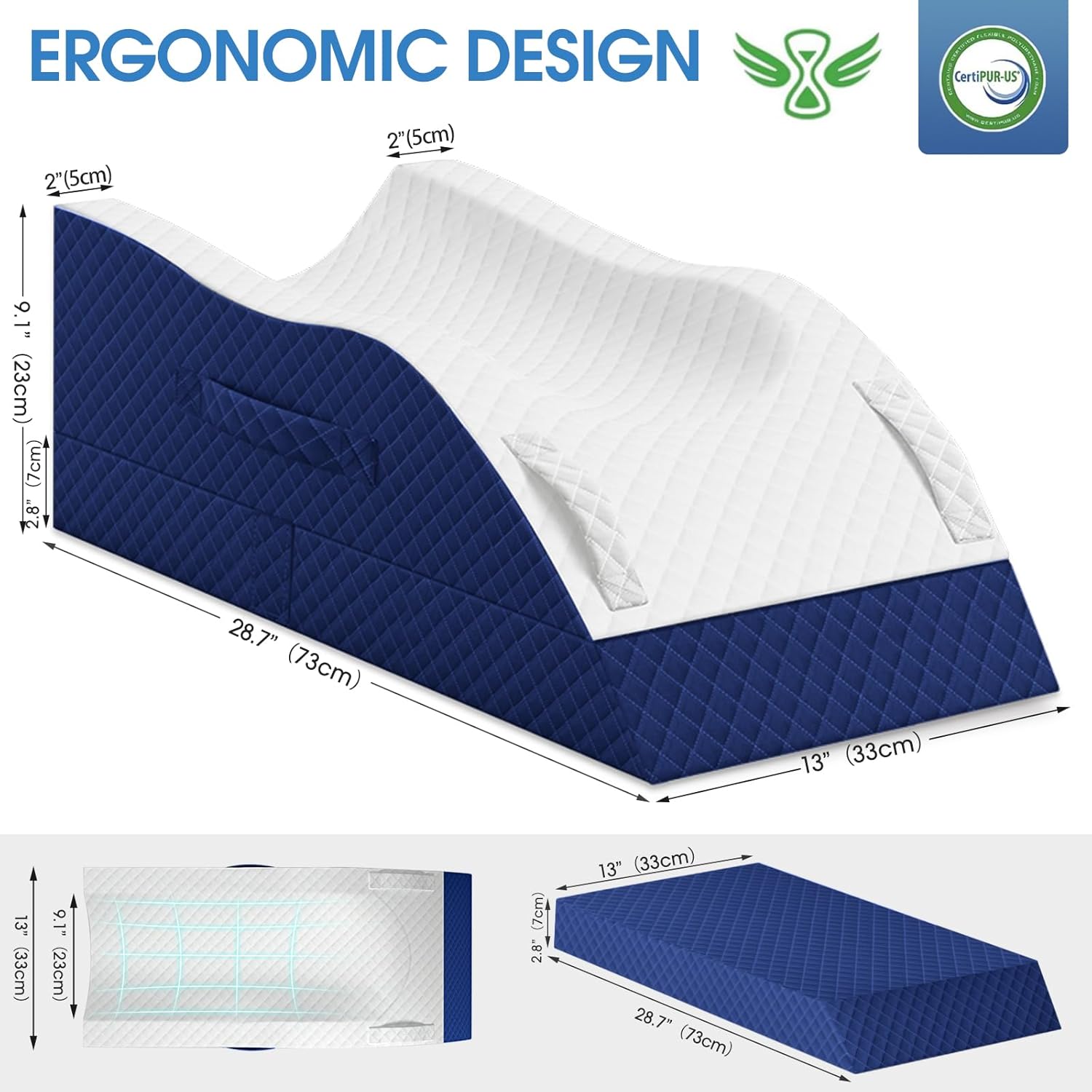TranquilRelax TranquilRelax Elevation Pillows for Leg After Surgery, Memory Foam Adjustable Wedge Pillow for Injury or Rest, Ankle P…