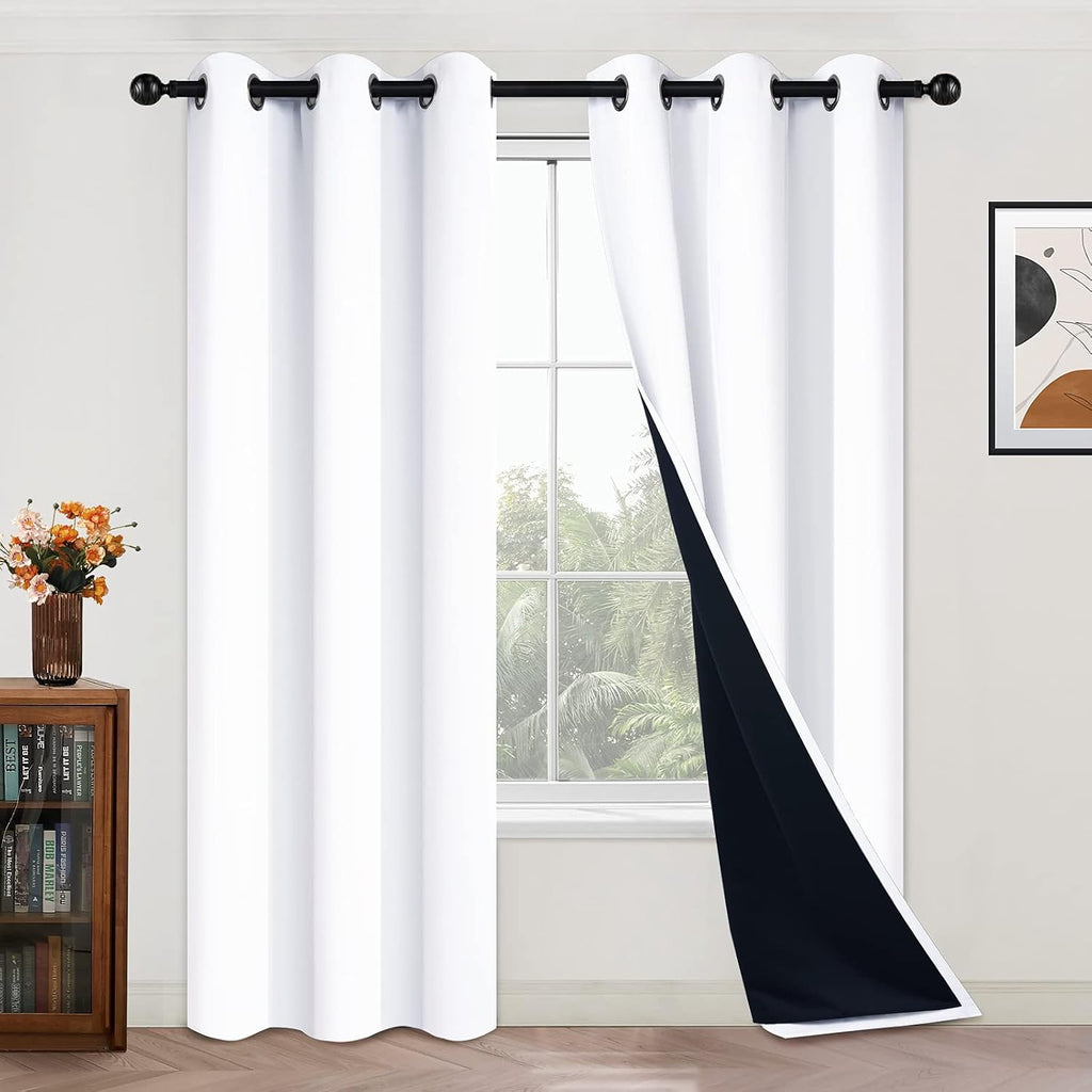 Yakamok Full Blackout Curtains 84 Inches Long, Blackout Curtain Panels for Bedroom, 2 Thick Layers Grommet Top Thermal Insulated Drapes with…